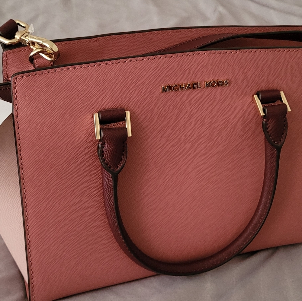 NEW Michael Kors, Selma, Rose Multi, Satchel, Leather, Size NS